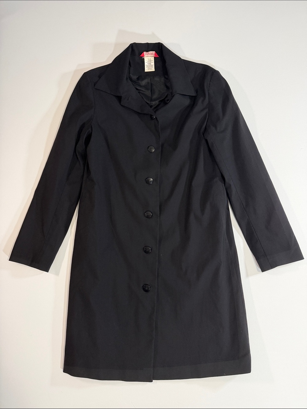 Esprit Vintage Women’s Black Long-Sleeve Button-Front Outer Trench Coat 9/10